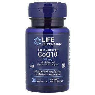Убіхінол з муміє, 100 мг, Super Ubiquinol CoQ10, Life Extension, 30 гелевих капсул LEX14373 фото