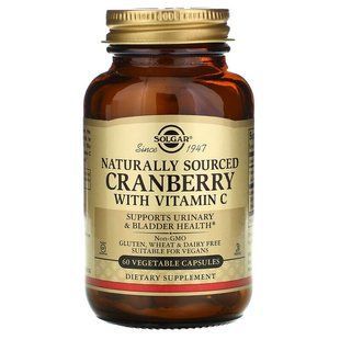 Клюква + витамин С, Cranberry Vitamin C, Solgar, натуральная, 60 растительных капсул SOL-00955 фото