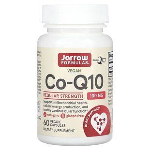 Коензим Q10, 100 мг, Co-Q10, Jarrow Formulas, 60 вегетаріанських капсул JRW06003 фото