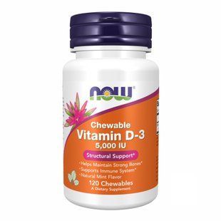 VIT D-3 5000 IU Chewable Mint для иммунитета и костей - 120 loz 2022-09-1184 фото