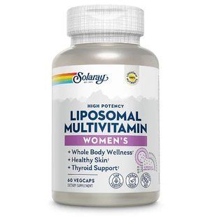Мультивитамины для женщин, Women's Liposomal Multivitamin, Solaray, липосомальные, 60 вегетарианских капсул SOR-19325 фото