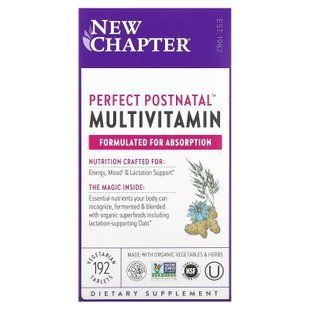 Мультивитаминный комплекс постнатальный, Postnatal MultiVitamin, New Chapter, 192 вегетарианские таблетки NCR-90058 фото