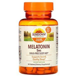 Мелатонін, 5 мг, Melatonin, Sundown Naturals, 90 таблеток SDN15745 фото