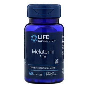 Мелатонин, Melatonin, Life Extension, 1 мг, 60 капсул LEX-32906 фото
