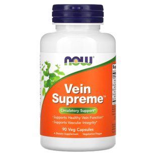 Поддержка для вен, Vein Supreme, Now Foods, 90 вегетарианских капсул NOW-03123 фото