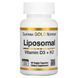 Ліпосомальний Вітамін D3+K2, 1000 МО та 45 мкг, Liposomal Vitamin D3+K2, California Gold Nutrition, 60 вегетаріанських капсул CGN01875 фото 1