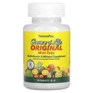 Мультивитамины и минералы, Multi-Vitamin & Mineral, Nature's Plus, Source of Life, 90 мини таблеток NAP-30582 фото
