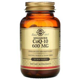Коензим Q10, Megasorb CoQ-10, Solgar, 600 мг, 30 гелевих капсул SOL-00970 фото