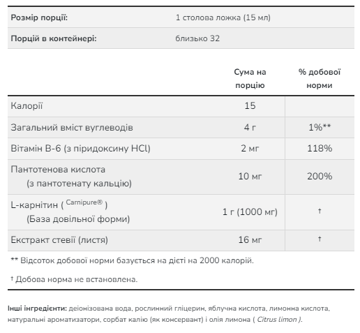 L-карнитин Carnitine Liquid 1000mg - 473ml Citrus 2022-10-2087 фото