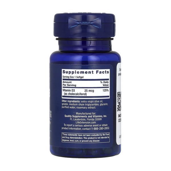 Вітамін D3 Vitamin D3 25 mcg (1000 IU) - 90 softgels 2023-10-3217 фото