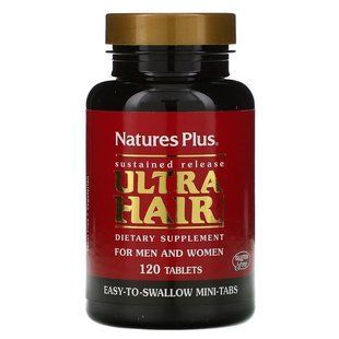 Комплекс для волос с замедленным высвобождением, Ultra Hair, Nature's Plus, для мужчин и женщин, 120 таблеток NAP-04843 фото