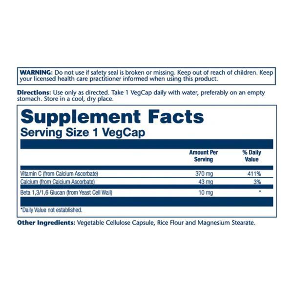 Beta Glucan with Vitamin C 10mg (вітамін C) - 60 vcaps 2023-10-3008 фото