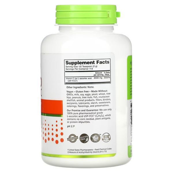 Аскорбиновая кислота в порошке, Витамин C, Ascorbic Acid, 100% Pure Vitamin C, NutriBiotic, 227 гр NBC00200 фото