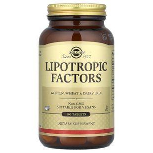 Ліпотропний фактор, Lipotropic Factors, Solgar, 100 таблеток SOL-01581 фото
