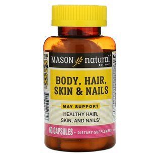 Формула для тіла, волосся, шкіри та нігтів, Body, Hair, Skin & Nails, Mason Natural, 60 капсул MAV12065 фото