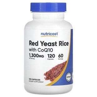 Червоний дріжджовий рис з коензимом Q10, Red Yeast Rice With CoQ10, Nutricost, 120 капсул NCS67379 фото