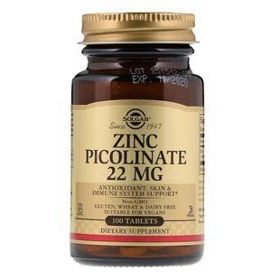 Пиколинат цинка (Zinc Picolinate), Solgar, 100 таблеток SOL-03725 фото