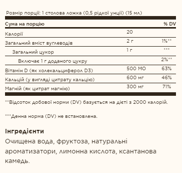 Liquid Calcium Magnesium Citrate with Vitamin D3 (витамин D3) - 16 oz Natural Strawberry 2022-10-1986 фото