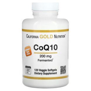 Коензим Q10, 200 мг, CoQ10, California Gold Nutrition, 120 вегетаріанських капсул CGN01274 фото
