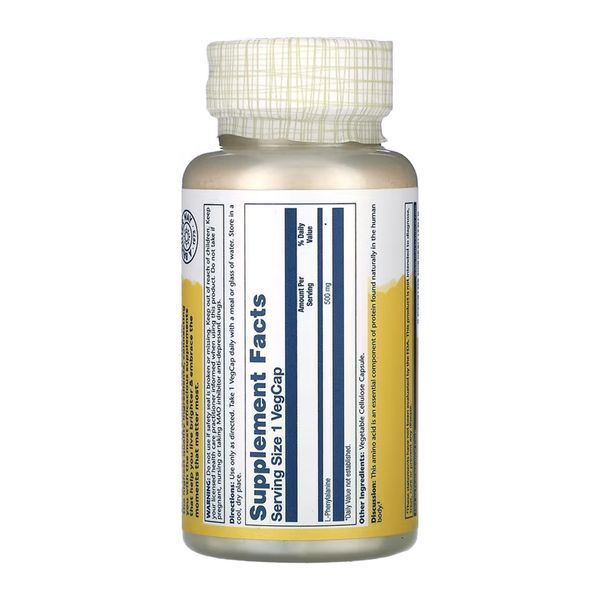 L-Phenylalanine 500mg (диетическая добавка) - 60 vcaps 2023-10-6755 фото